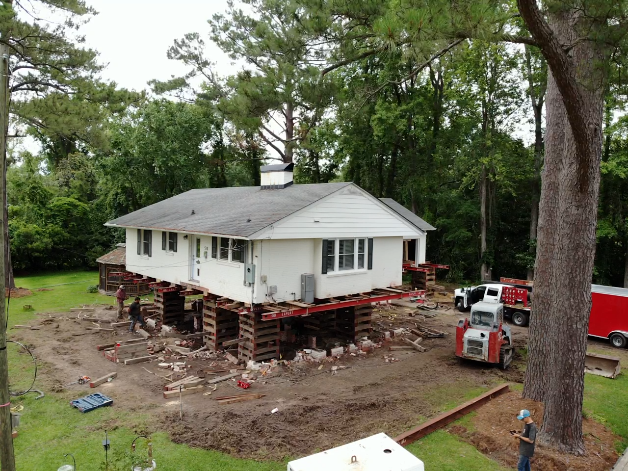 house being raised and leveled