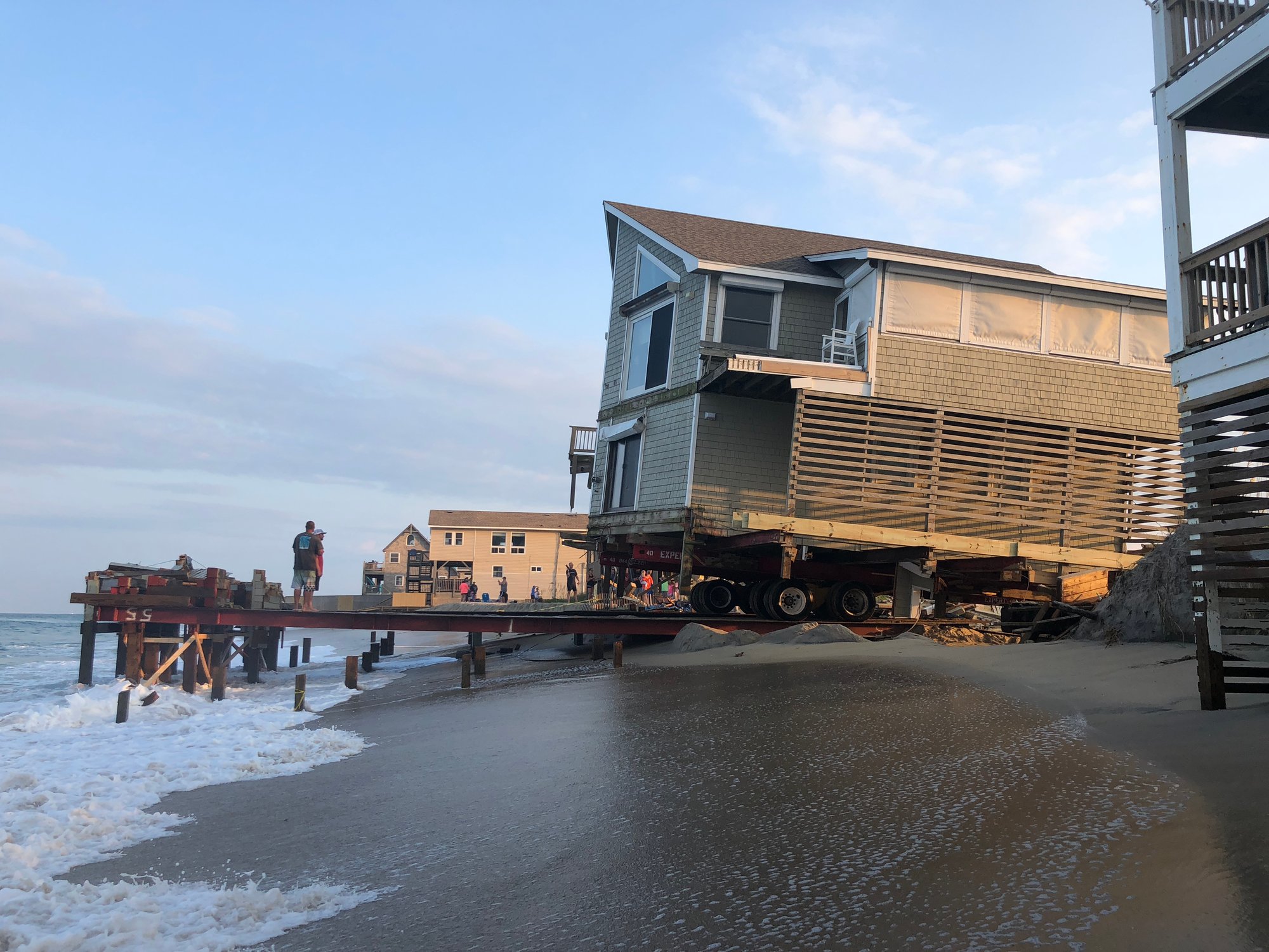 beach house being elevated and relocated